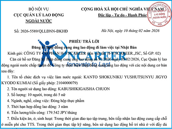 Hợp đồng cung ứng lao động đi làm việc tại Nhật Bản HV1921